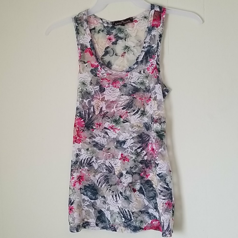 3/$10 lace racerback tank top Almost Famous M